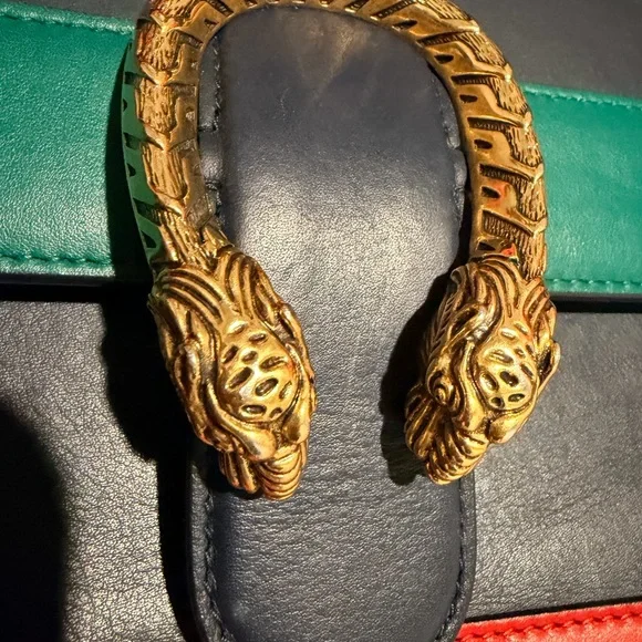 Gucci Navy and Red Shoulder Bag with Bamboo Handle - Picture 10 of 12